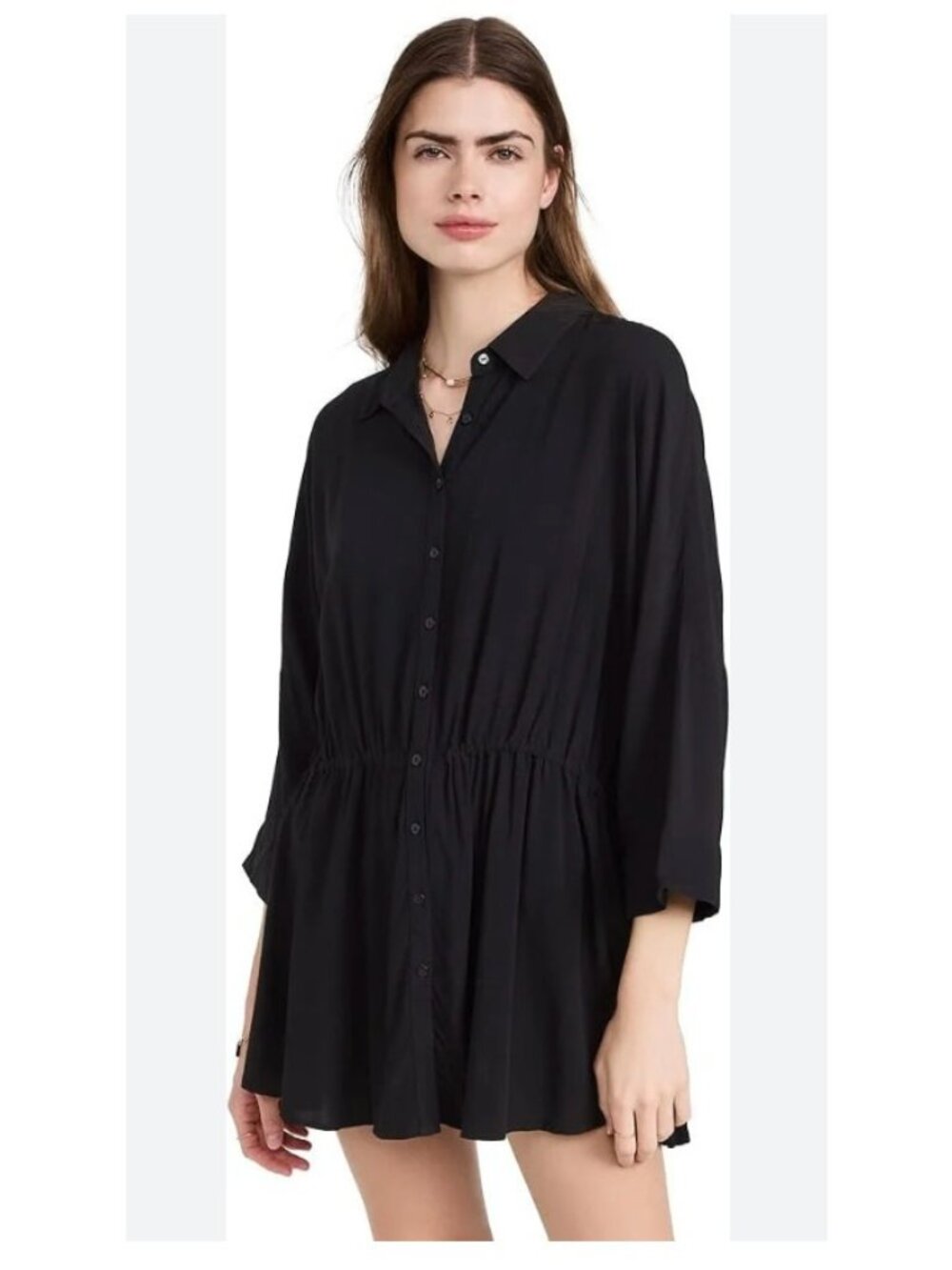 L‎ Space Pacifica Tunic Long Sleeve Black Womens Medium/Large New